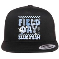 Field Day Blue Team Groovy Smile Face Checkered Students Flatbill Hat