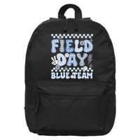 Field Day Blue Team Groovy Smile Face Checkered Students 16 in Basic Backpack