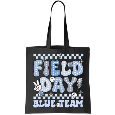 Field Day Blue Team Groovy Smile Face Checkered Students Bag