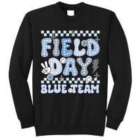 Field Day Blue Team Groovy Smile Face Checkered Students Tall Sweatshirt