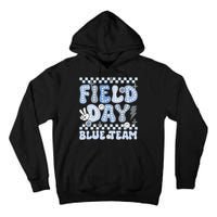 Field Day Blue Team Groovy Smile Face Checkered Students Tall Hoodie