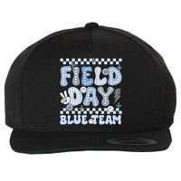 Field Day Blue Team Groovy Smile Face Checkered Students Wool Snapback Cap