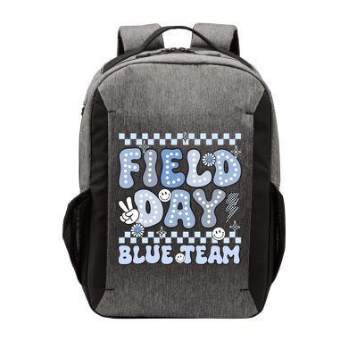 Field Day Blue Team Groovy Smile Face Checkered Students Vector Backpack