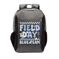 Field Day Blue Team Groovy Smile Face Checkered Students Vector Backpack