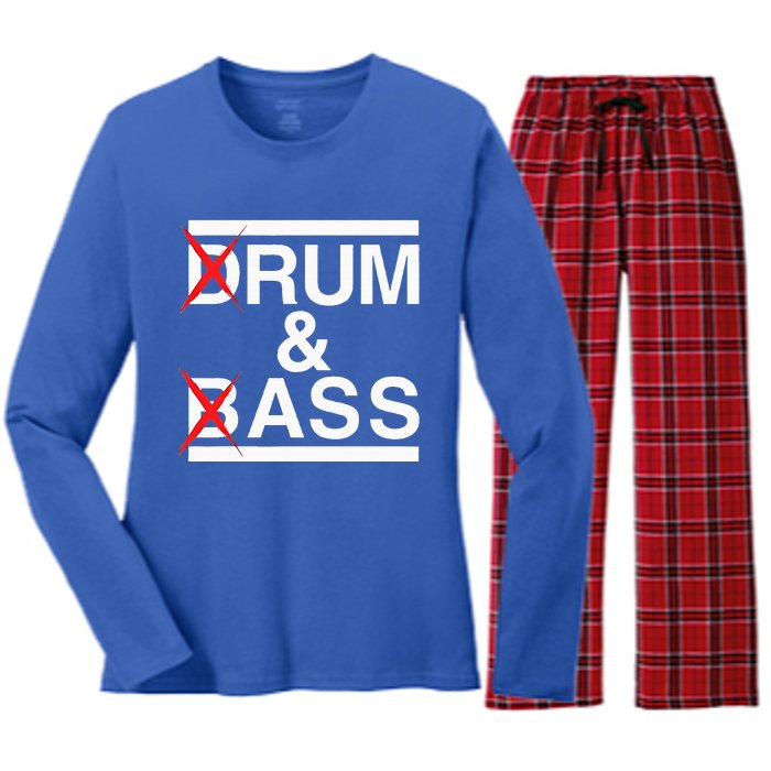 Funny Drum & Bass Rum & Ass Lovers Women's Long Sleeve Flannel Pajama Set 