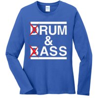 Funny Drum & Bass Rum & Ass Lovers Ladies Long Sleeve Shirt