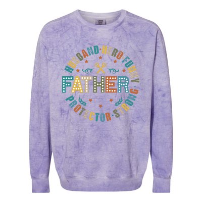 FatherS Day Best Dad Ever Colorblast Crewneck Sweatshirt