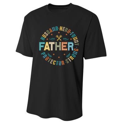 FatherS Day Best Dad Ever Performance Sprint T-Shirt