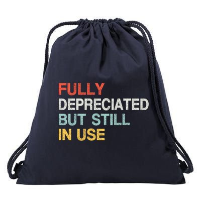 Fully Depreciated But Still In Use Funny Accounting Quote Drawstring Bag