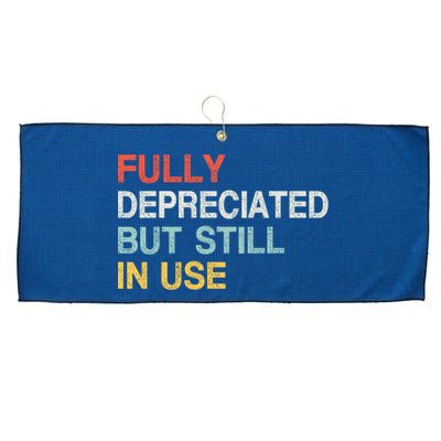 Fully Depreciated But Still In Use Funny Accounting Quote Large Microfiber Waffle Golf Towel
