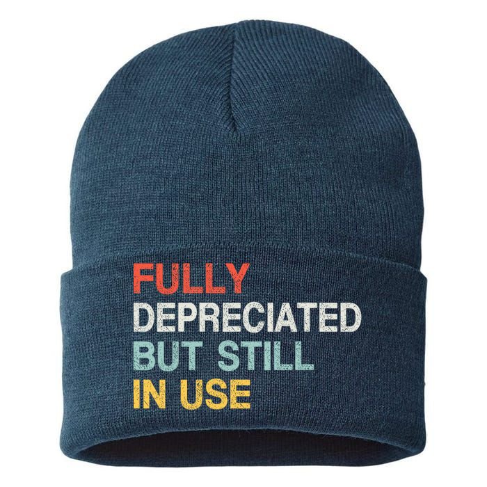 Fully Depreciated But Still In Use Funny Accounting Quote Sustainable Knit Beanie