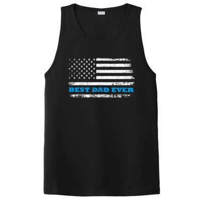 Fathers Day Best Dad Ever With Fathers Day Best Dad Ever With US American Flag PosiCharge Competitor Tank