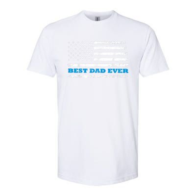 Fathers Day Best Dad Ever With Fathers Day Best Dad Ever With US American Flag Softstyle CVC T-Shirt