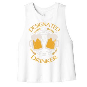 Funny Designated Beer Er St Pattys Day New Years Eve Funny Gift Women's Racerback Cropped Tank