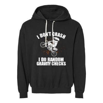 Funny Dirt Bike Gift Boy Random Gravity Checks Motocross Garment-Dyed Fleece Hoodie