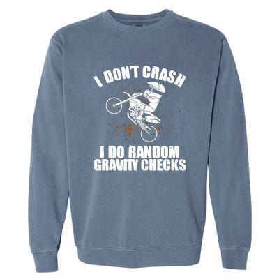 Funny Dirt Bike Gift Boy Random Gravity Checks Motocross Garment-Dyed Sweatshirt