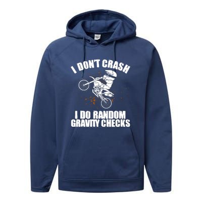 Funny Dirt Bike Gift Boy Random Gravity Checks Motocross Performance Fleece Hoodie