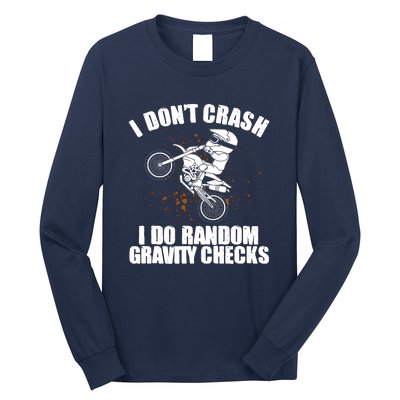 Funny Dirt Bike Gift Boy Random Gravity Checks Motocross Long Sleeve Shirt