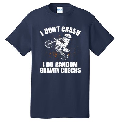 Funny Dirt Bike Gift Boy Random Gravity Checks Motocross Tall T-Shirt