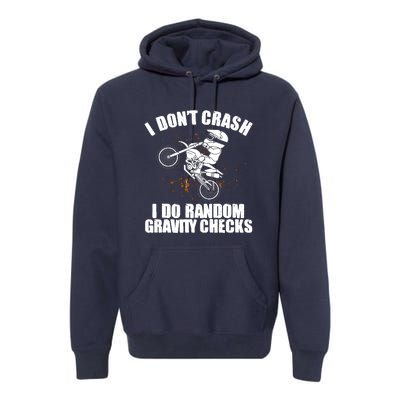 Funny Dirt Bike Gift Boy Random Gravity Checks Motocross Premium Hoodie