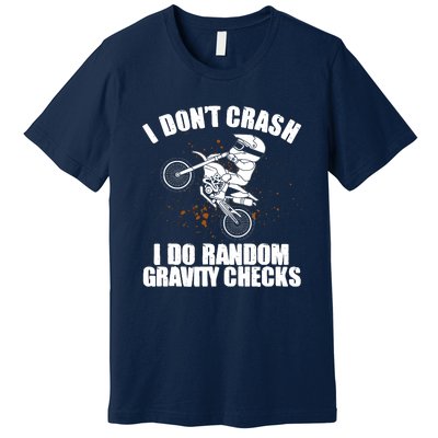 Funny Dirt Bike Gift Boy Random Gravity Checks Motocross Premium T-Shirt