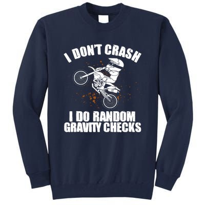 Funny Dirt Bike Gift Boy Random Gravity Checks Motocross Tall Sweatshirt