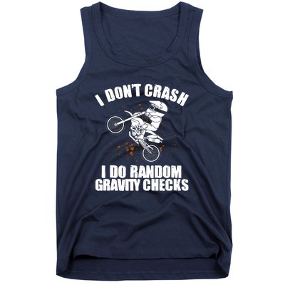 Funny Dirt Bike Gift Boy Random Gravity Checks Motocross Tank Top