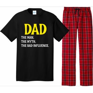 Funny Dad Bad Influence Father Daddy Hilarious Gift Pajama Set