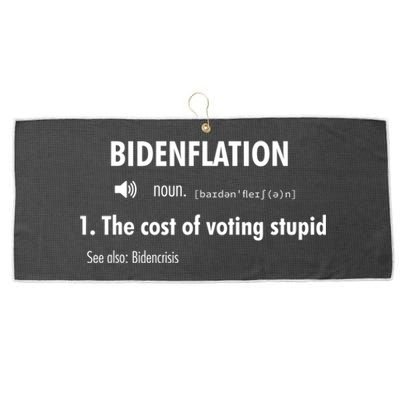 Funny Definition BidenFlation The Cost Of Voting Stupid Large Microfiber Waffle Golf Towel