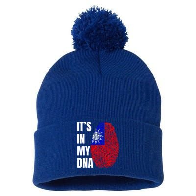 Fingerprint Dna Biometry Flag Taiwan Gift Pom Pom 12in Knit Beanie