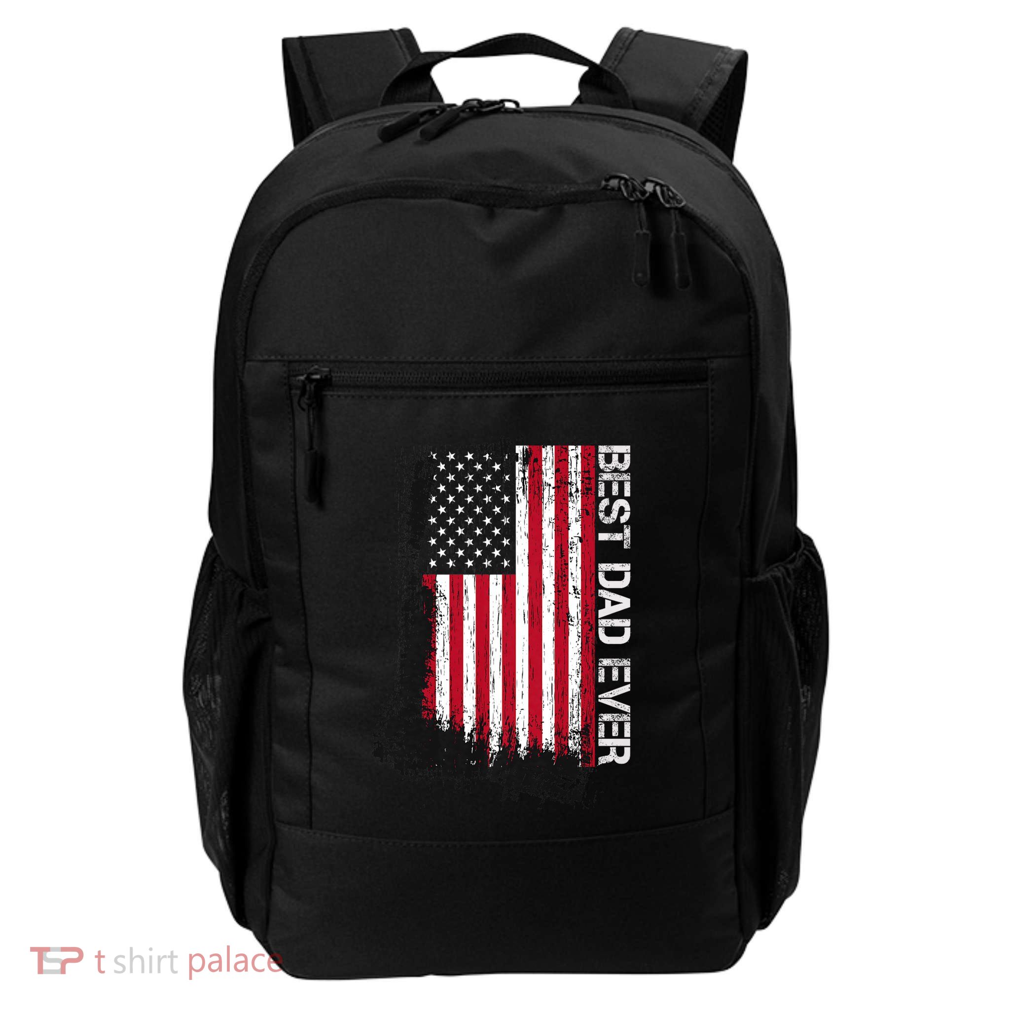 FatherS Day Best Dad Ever With Us American Flag Daily Commute Backpack