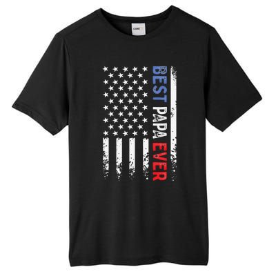 Father's Day Best Papa Ever with US American Flag Tall Fusion ChromaSoft Performance T-Shirt