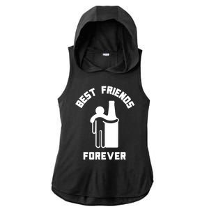 Funny Drinking Best Friend Forever Dad Saying Ladies PosiCharge Tri-Blend Wicking Draft Hoodie Tank