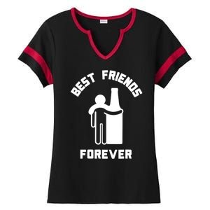 Funny Drinking Best Friend Forever Dad Saying Ladies Halftime Notch Neck Tee