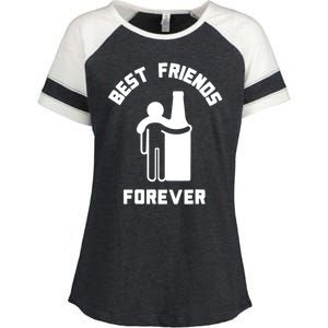 Funny Drinking Best Friend Forever Dad Saying Enza Ladies Jersey Colorblock Tee