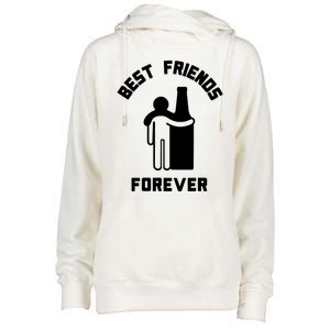 Funny Drinking Best Friend Forever Dad Saying Womens Funnel Neck Pullover Hood