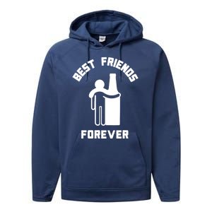 Funny Drinking Best Friend Forever Dad Saying Performance Fleece Hoodie