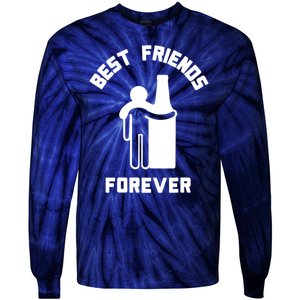 Funny Drinking Best Friend Forever Dad Saying Tie-Dye Long Sleeve Shirt