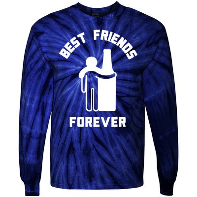 Funny Drinking Best Friend Forever Dad Saying Tie-Dye Long Sleeve Shirt