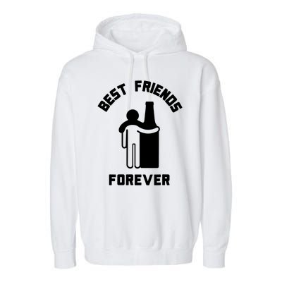 Funny Drinking Best Friend Forever Dad Saying Garment-Dyed Fleece Hoodie