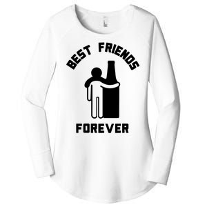 Funny Drinking Best Friend Forever Dad Saying Women's Perfect Tri Tunic Long Sleeve Shirt