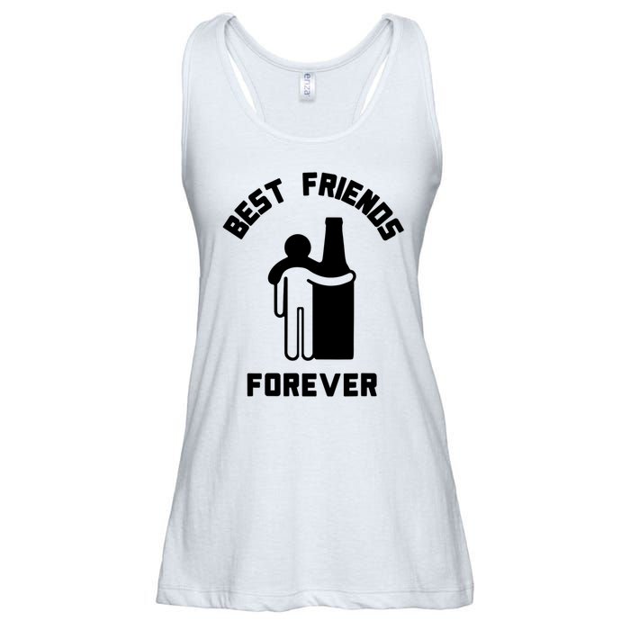 Funny Drinking Best Friend Forever Dad Saying Ladies Essential Flowy Tank