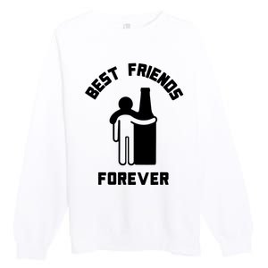 Funny Drinking Best Friend Forever Dad Saying Premium Crewneck Sweatshirt