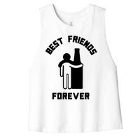 Funny Drinking Best Friend Forever Dad Saying Women's Racerback Cropped Tank