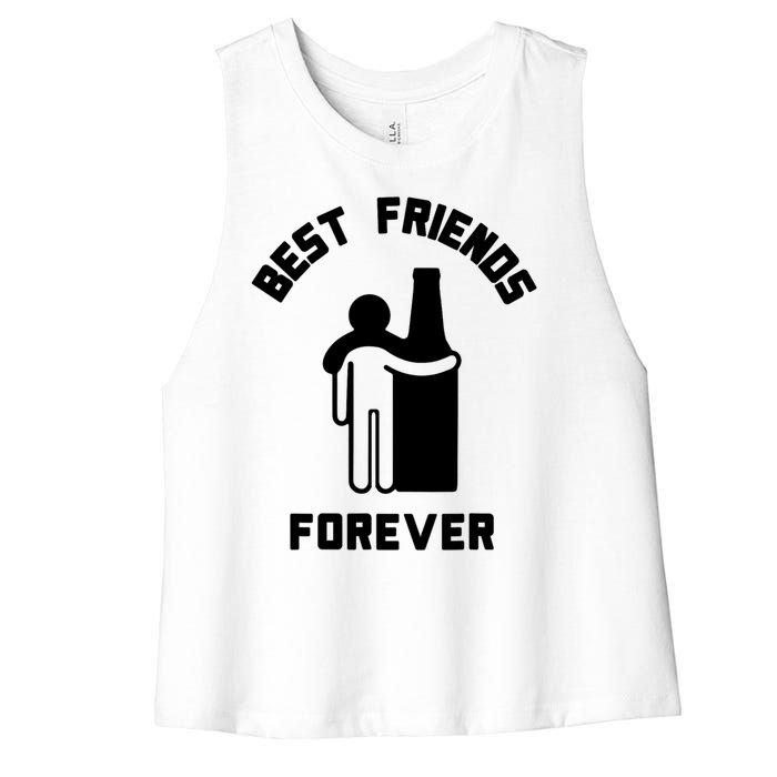 Funny Drinking Best Friend Forever Dad Saying Women's Racerback Cropped Tank