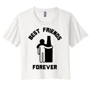 Funny Drinking Best Friend Forever Dad Saying Women's Crop Top Tee