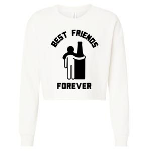 Funny Drinking Best Friend Forever Dad Saying Cropped Pullover Crew