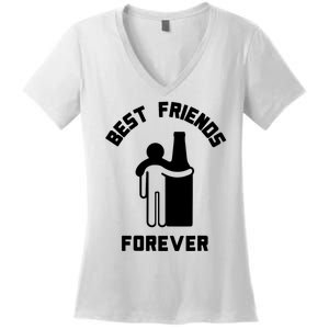 Funny Drinking Best Friend Forever Dad Saying Women's V-Neck T-Shirt