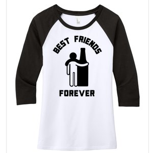 Funny Drinking Best Friend Forever Dad Saying Women's Tri-Blend 3/4-Sleeve Raglan Shirt