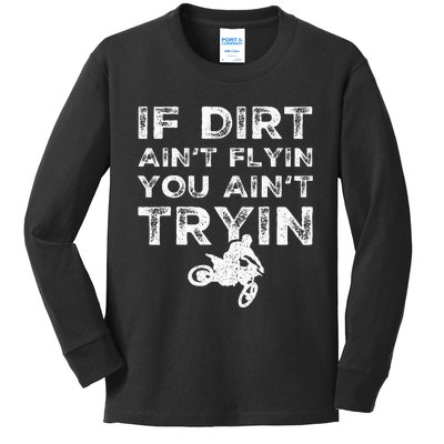 Funny Dirt Bike Riding Mx Motocross Rider Supercross Kids Long Sleeve Shirt